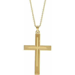 14K Yellow Cross 18" Necklace  