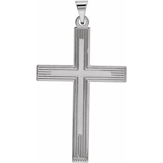14K White Cross Pendant