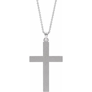 14K White Cross 18" Necklace  
