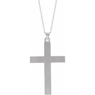 14K White Cross 18" Necklace  