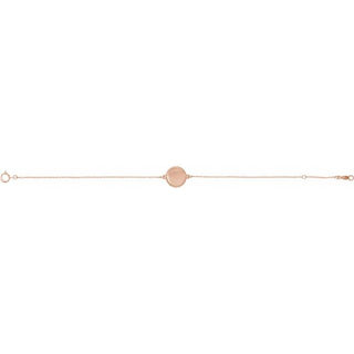14K Rose Engravable Beaded Disc 6 1/2-7 1/2" Bracelet