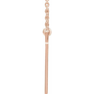 14K Rose Cross 18" Necklace