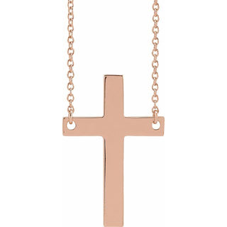 14K Rose Cross 18" Necklace