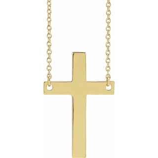 14K Yellow Cross 18" Necklace