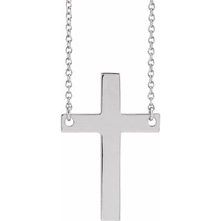 14K White Cross 16" Necklace