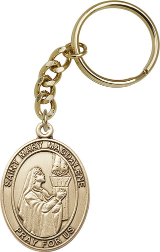 Gold Oxide Saint Michael the Archangel Keychain | Engravable