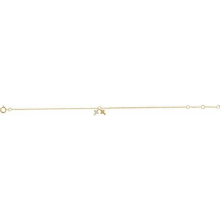 14K Yellow .03 CTW Natural Diamond Cross 6 1/2-7 1/2" Bracelet