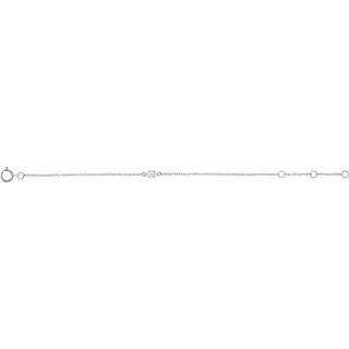 14K White Faux Pearl Youth Birthstone 4 1/2-5 1/2" Bracelet