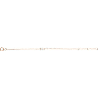 14K Rose Faux Pearl Youth Birthstone 4 1/2-5 1/2" Bracelet