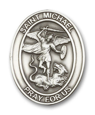 Silver Finish Saint Michael the Archangel Visor Clip