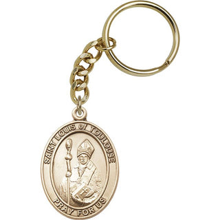 Saint Louis Engravable Keychain - Gold Tone
