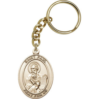 Saint Paul the Apostle Engravable Keychain - Gold Tone