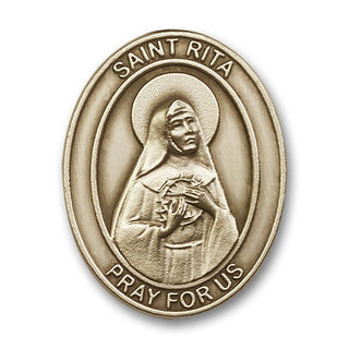 Gold Finish Saint Rita of Cascia Visor Clip