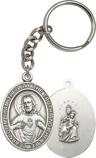 Silver Oxide Scapular Keychain