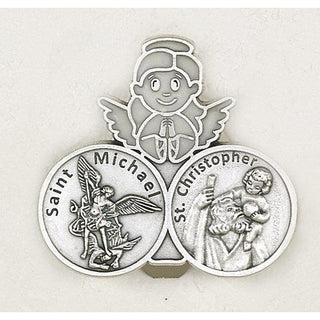 3-pack - Guardian Angel with Saint Michael/Saint Christopher Glow in the Dark Visor Clip