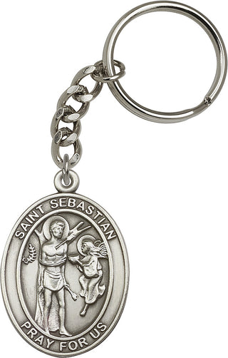 Silver Oxide Our Lady Star of the Sea Keychain | Engravable