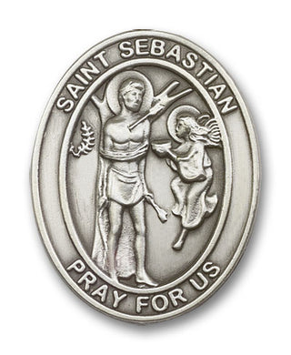 Silver Finish Saint Sebastian Visor Clip