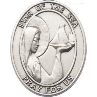 Silver Finish Our Lady Star of the Sea Visor Clip