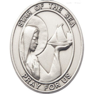 Silver Finish Our Lady Star of the Sea Visor Clip