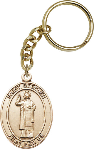 Gold Oxide Saint Stephen the Martyr Keychain | Engravable