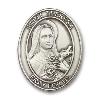 Silver Finish Saint Theresa Visor Clip