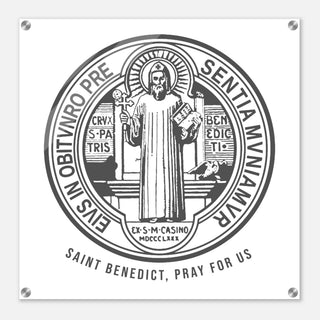 St. Benedict 'Pray for Us' Acrylic Wall Plaque