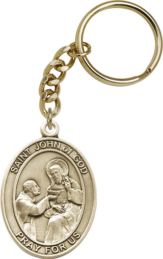 Gold Oxide Guardian Angel Keychain | Engravable