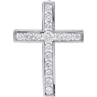 Platinum 1 1/4 CTW Natural Diamond Cross Pendant