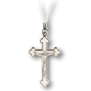 10-Pack - White Cloverleaf Crucifix On
