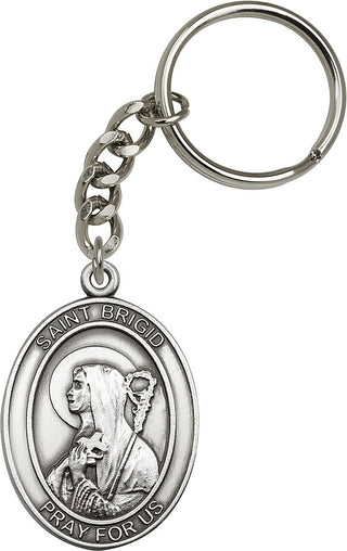 Silver Oxide Saint Pio of Pietrelcina Keychain | Engravable