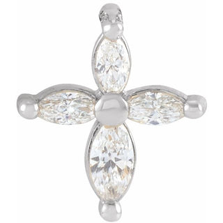 14K White 1/6 CTW Natural Diamond Cross Pendant