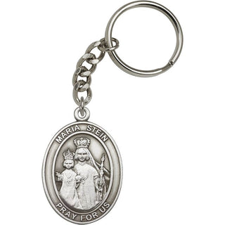 Silver Oxide Maria Stein Keychain | Engravable