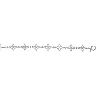 Sterling Silver Floral 7 1/2" Bracelet