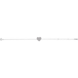 Sterling Silver Engravable Heart 7-8" Bracelet