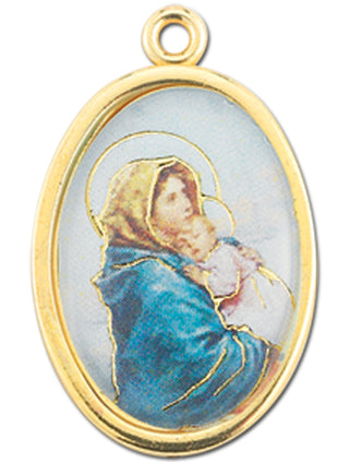 Gold Oval Madonna Of Street Picture Medal 10-Pack