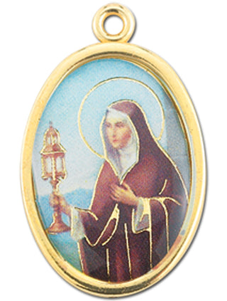 Gold Oval Saint Clare Picture Medal 10-Pack