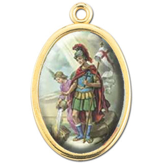Gold Oval Saint Florian Picture Medal 10-Pack