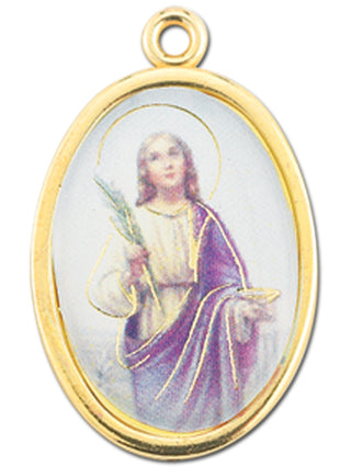 Gold Oval Saint Lucy Picture Medal 10-Pack