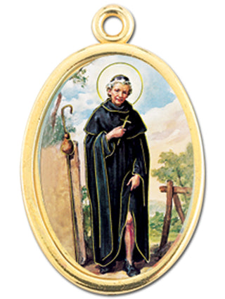 Gold Oval Saint Peregrine Picture Medal 10-Pack
