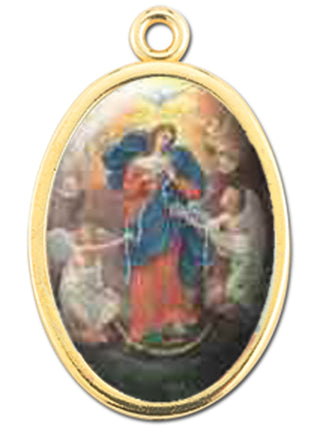 Gold Oval Our Lady Untier Of Knots Picture Medal 10-Pack