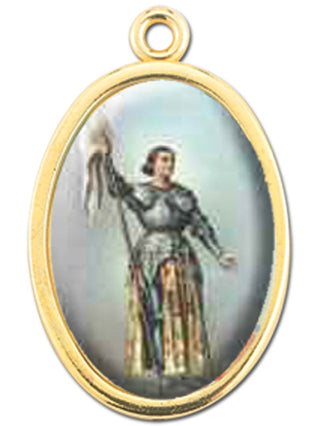 Gold Oval Saint Joan Of Arc Picture Medal 10-Pack