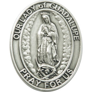Silver Finish Our Lady of Guadalupe Visor Clip