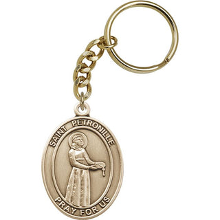 Saint Petronille Engravable Keychain - Gold Tone