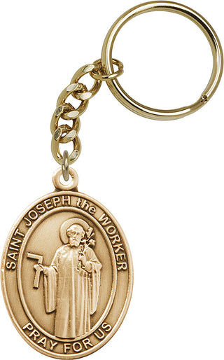 Gold Oxide Our Lady of Mount Carmel/Scapular Keychain | Engravable