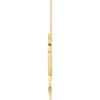 14K Yellow 23.8x15.7 mm Miraculous Mary 16" Necklace