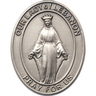 Silver Finish Our Lady of Lebanon Visor Clip
