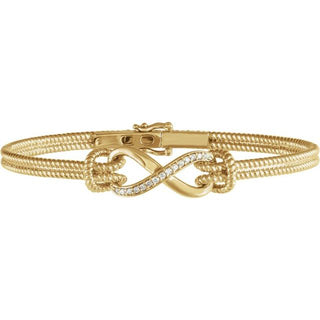 14K Yellow  1/8 CTW Natural Diamond Bangle 7 1/2â Bracelet