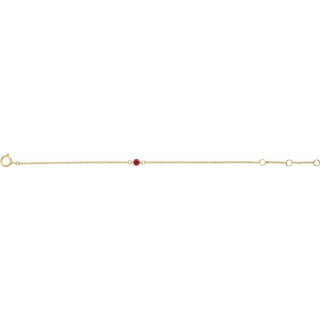 14K Yellow Imitation Ruby Youth Birthstone 4 1/2-5 1/2" Bracelet