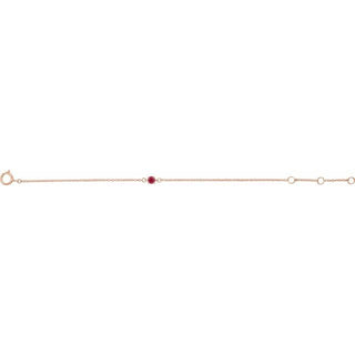 14K Rose Imitation Ruby Youth Birthstone 4 1/2-5 1/2" Bracelet