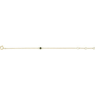 14K Yellow Imitation Peridot Youth Birthstone 4 1/2-5 1/2" Bracelet
